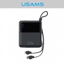 USAMS US CD186 PB69 Digital Display Fast Charging Power Bank With Lanyard 10000mAh Black