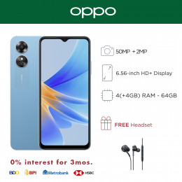 Oppo A17 6.56-inch Mobile Phone with 4(+4GB) Extended RAM and 64GB of Storage