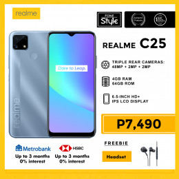 Realme C25 Mobile Phone 6.5-inch Screen 4GB RAM and 64GB Storage